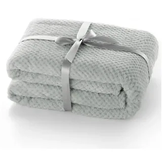 Wohndecke Decke Microfaser Wohndecke Tagesdecke Fleece, DecoKing, weich sanft kuschelig skandinavischer Stil grau 170 cm x 210 cm