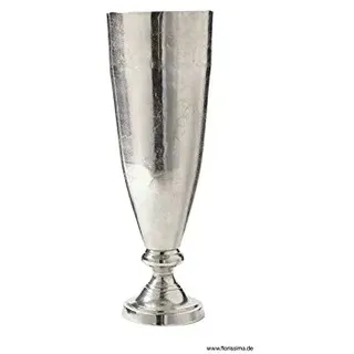 Klocke Antikdesign Moderne Aluminium Vase - Medium - Silber - Hochwertige Tischvase/Bodenvase/Blumenvase (55cm)