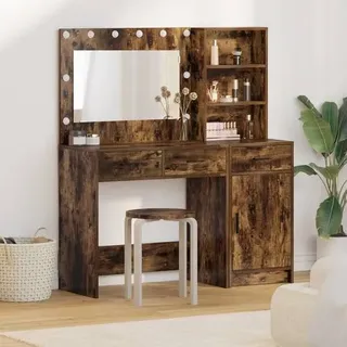 vidaXL 2-tlg. Schminktisch-Set mit LED-Leuchten Räuchereiche
