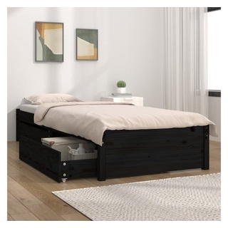 vidaXL Bett Bett mit Schubladen Schwarz 90x200 cm schwarz 200 cm x 90 cm