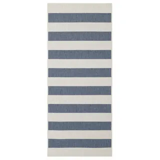 Läufer ANDAS "Alan" Teppiche Gr. B/L: 80 cm x 250 cm, 5 mm, 1 St., blau Küchenläufer Wendeteppich, Streifen, Scandi, wetterfest, In- und Outdoor geeignet