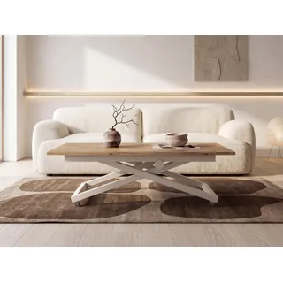 WFL GROUP Axen Braun Eiche 120-160 x 80 x 38-75 cm