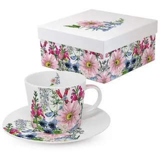 PPD Tasse PPD, Vögel, Blumen, Sommer, Kaffee Tasse / Espressotasse Set Motiv, 2-tlg., Porzellan, Trend Espresso Mug, Espressotasse aus New Bone China Füllmenge: 0,1 l, H 5,5cm, ø 6,3 cm, Blumenzucht, Sommer, Blumen, Motiv, Tee, kaffee Tasse Kollektion, Ideal als Geschenk bunt 100 ml | Ø 6.3 cm x 5.5 cm