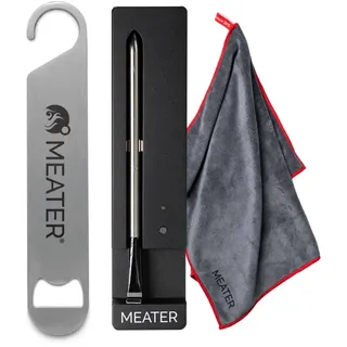 MEATER SE Bundle: Intelligentes kabelloses Fleischthermometer für das tägliche Kochen mit Küchentuch & Barklingenöffner | Bluetooth-Reichweite für Ofen, Hopfen, Luftfritteuse & mehr | 50+ Rezepte in