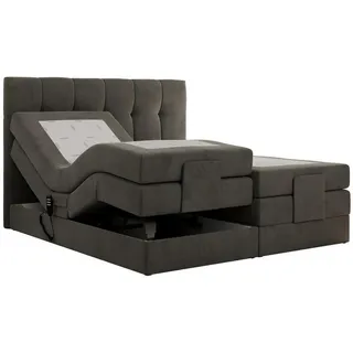 MKS BOXSPRINGBETT 140 x 200 cm H3 Dunkelgrau