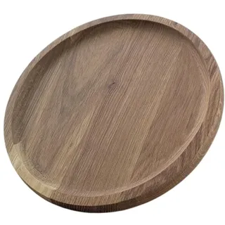 Holzteller rund – Großer Esche Teller,Rundes doppelseitiges Servierbrett aus Esche feines Holzgeschirr – Flacher Platzteller aus Holz, ideal zum Servieren und Dekorieren 20/25/30/35/40cm