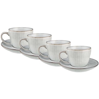 BUTLERS HENLEY 4x Kaffeetasse mit Untertasse 270ml Geschirr