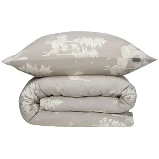 SCHIESSER Nordic Winterprint Greige 135 x 200 cm + 80 x 80 cm
