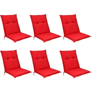 Beautissu Niederlehner Auflage 100 x 50 x 6 cm rot 6 St.