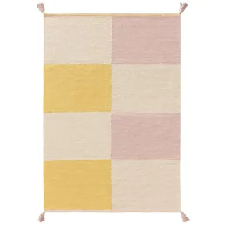 benuta Kinderteppich Anton, rechteckig, Höhe: 5 mm, Kunstfaser, Berber, Ethno-Style, Wohnzimmer bunt|gelb 90 cm x 130 cm x 5 mm