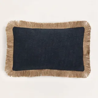 SKLUM Rechteckiges Baumwollkissen (30x50 cm) Paraiba Schwarz