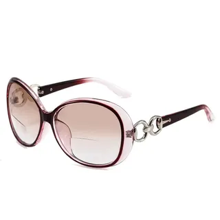 AOOLIA Lesebrillen mit Lese Sonnenbrille für Damen, Mode UV400 Große Sonnenbrillen für Damen, Sonnen-Leser brillen Klare Sicht (Weinrot, 1, x)