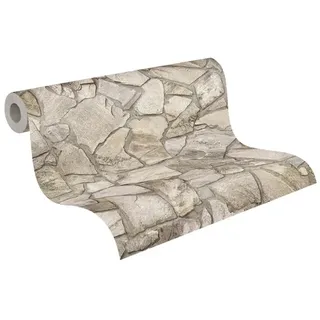 A.S. Création Vliestapete mit Bruchsteinmauer Design 10,05 m x 0,53 m 1 St Beige/Braun/Grau 3893-12