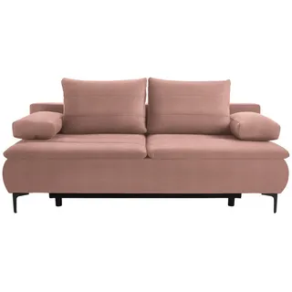 Novel Boxspringsofa, Rosa, Metall, 2-Sitzer, Füllung: Schaumstoff, 204x93x100 cm, Made in EU, Stoffauswahl, Liegefunktion, Schlafen auf Sitzhöhe, Rücken echt, Wohnzimmer, Sofas & Couches, Schlafsofas, Schlafsofas mit Bettkasten