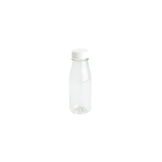 Greenbox rPET Smoothie Flasche, bruchfest & klar, 250 ml DCD03030 , 1 Karton = 260 Stück, Deckelfarbe: weiß