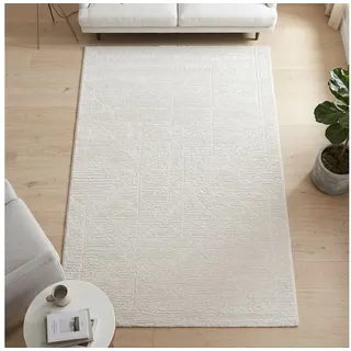 Sehrazat Teppich Moda 1200, auch als Läufer, rechteckig, Höhe: 11 mm, Kurzflor, grafisches Hoch Tief Muster, Wohnzimmer beige 200 cm x 290 cm x 11 mm