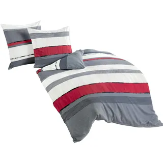 Bierbaum Bettwäsche 6472, Mako-Satin, Made in Germany, graphit 13, 200x200 + 2x 80x80 cm, für das Doppelbett