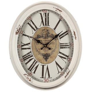 Linoows Uhr Wanduhr, Vintage Küchenuhr, leise Nostalgie Uhr (schwere Shabby Uhr aus Metall 47 cm) bunt|weiß