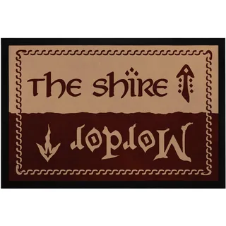 MoonWorks® Fußmatte mit Spruch The Shire Mordor Türmatte für Film-Fans Fantasy rutschfest & waschbar Schwarz 60x40cm