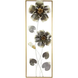 Wandbild I.GE.A. "Metallbild Blumen" Bilder Gr. Ø, beige (champagner) Kunstdrucke Wanddeko, Metall, Wandskulptur