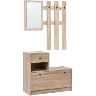 Beliani Flur-Set 7-tlg. Hellbraun