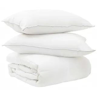 Bettwäsche-Set 2 stk. 140 x 220 cm Sommer 150 gsm Bambusfaser - Weiß