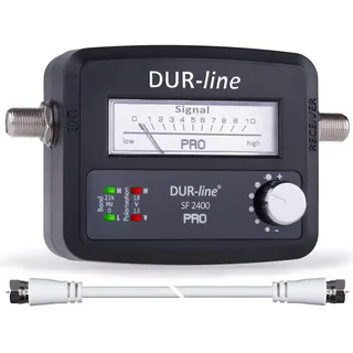 Dur-Line DUR-line® SF 2400 Pro - Satfinder - Messgerät zum exakten Ausrichten Ihrer digitalen Satelliten-Schüssel inkl. F-Kabel und deutscher Anleitung