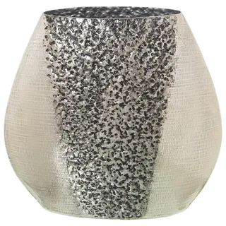 Tischvase aus Messing in Silber, 27 x 13 x 26 cm