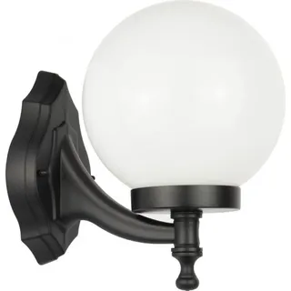 Licht-Erlebnisse Wandlampe Kugel Schirm Schwarz Weiß IP43 Kugelschirm Vintage Design Außenlampe Haus Hof
