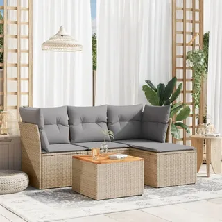 Festnight Balkon Lounge Klein mit Stauraum Balkon Sofa Rattan Sofa Gartenlounge Rattansofa Gartensofa Ecksofa Lounge Sofa Outdoor Polyrattan Balkonmöbel Couch Gartenmöbel Ecklounge