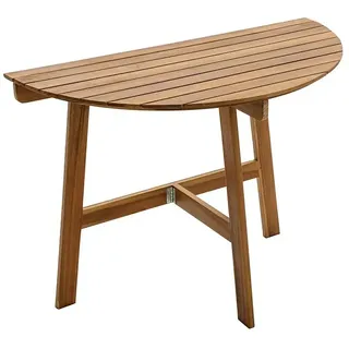 Sunfun Diana Balkontisch  (L x B x H: 100 x 50 x 75 cm, Akazie, Klappbar, Gebogen, Naturbraun)