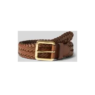Ledergürtel in Flechtoptik mit Dornschließe, Cognac, XS
