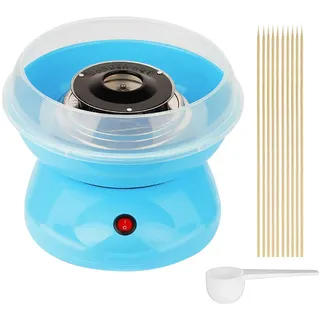 500W Zuckerwattemaschine, Mini Home DIY Süßigkeitenmaschine, 220V Zuckerwattegerät, mit 10 Zuckerwattestäbchen und 1 Dosierlöffel (25x25x16 cm, Blau)