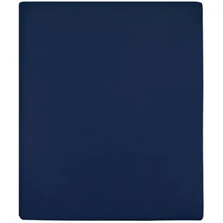 vidaXL Spannbettlaken Jersey-Baumwolle 160 x 200 cm Marineblau