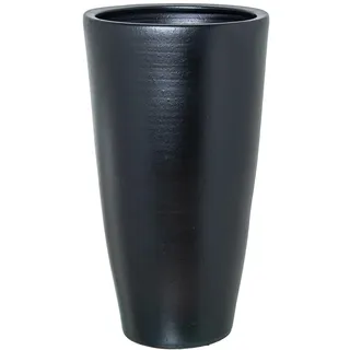 DRW Bodenvase aus Keramik, Schwarz, 40 x 40 x 72 cm