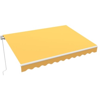 Gelenkarmmarkise Basic 2000 | 3x2,5 m | Stoff: Uni, gelb | Gestell: weiß | paramondo Markise für Terrasse, Balkon, Garten