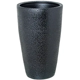 DRW Bodenvase aus Keramik, Schwarz, 36 x 36 x 59 cm