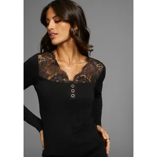 LAURA SCOTT Spitzenshirt Schwarz 46