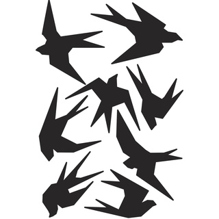Plage Wandtattoo elektrostatisch – Schwarze Vögel