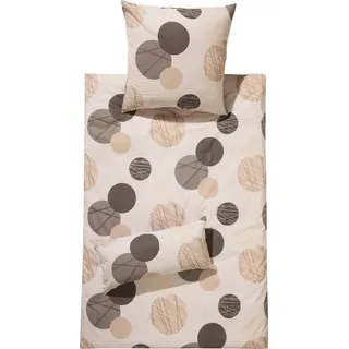 REDBEST Renforcé Kreise Braun 135 x 200 cm + 80 x 80 cm