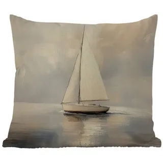 MuchoWow Dekokissen Segelschiff - Meer - Bewölkt, Kissenhülle für den Außenbereich, Outdoor, Kissen, 50x50 cm 50 cm x 15 cm x 50 cm