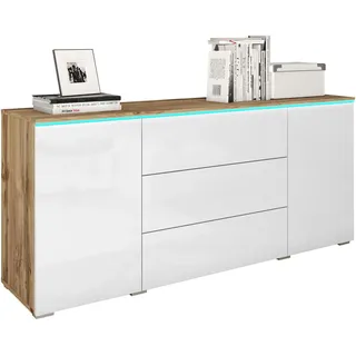 Home Affaire Sideboard VERA 150 x 67,9 x 39,5 cm Braun / Weiß