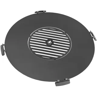 CookKing Grillplatte Stahl mit Grillrost für Feuerschalen Ø 78 cm Schwarz