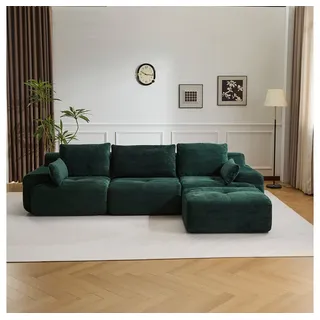 Leawin Sofa Sofa 3-2-1 Sitzer mit Schlaffunktion – Wohnzimmersofa modern & bequem, Bequemes Sofa mit Bettfunktion – modern, kompakt und flexibel nutzbar grün