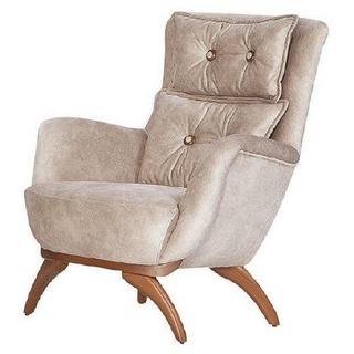 JVmoebel Chesterfield-Sessel Beiger Sessel Luxus Club Lounge Designer Lehn Stuhl Einsitzer (1-St., 1x nur Sessel), Made in Europa beige