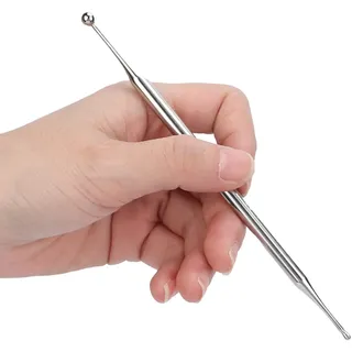 Edelstahl Akupressurstift, Doppelkopf Massagestift | Tasche,zur Muskelentspannung und Schmerzlinderung, für Ohren und Körper