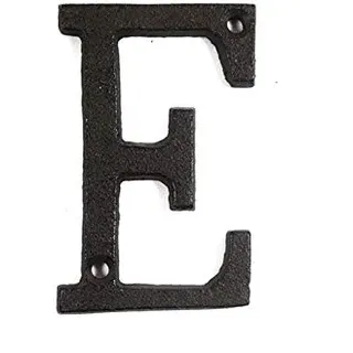 ausuky Gusseisen-Retro-Metall-Buchstaben Zahlen Zeichen Adresse Tür Café Wand Dekor A bis Z, 0 bis 9 (E)