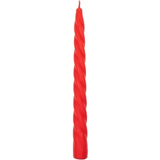 Edle Spiralkerzen Vintage No. 1 in Rot Matt - 5 Stück Twisted Candles I gedrehte Spiral Kerzen Stabkerzen Spitzkerzen - 23 x 2,2 cm - Trendkerzen
