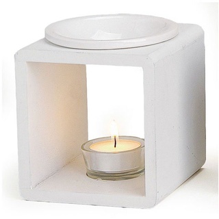Levandeo® Duftlampe, Duftlampe weiß Holz Keramik Öllampe Aromalampe