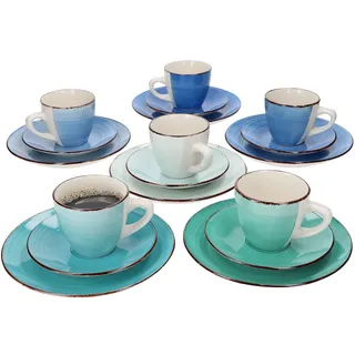 Mambocat Curacao Kaffeeservice 18-tlg. blau
